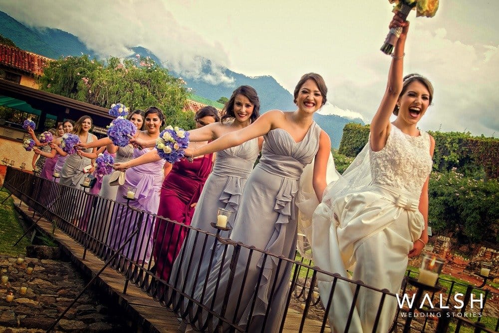 novia con damas- fotógrafo de boda hotel casa santo domingo