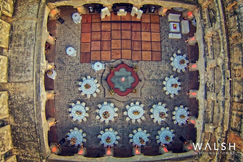 aerial photos of wedding in antigua