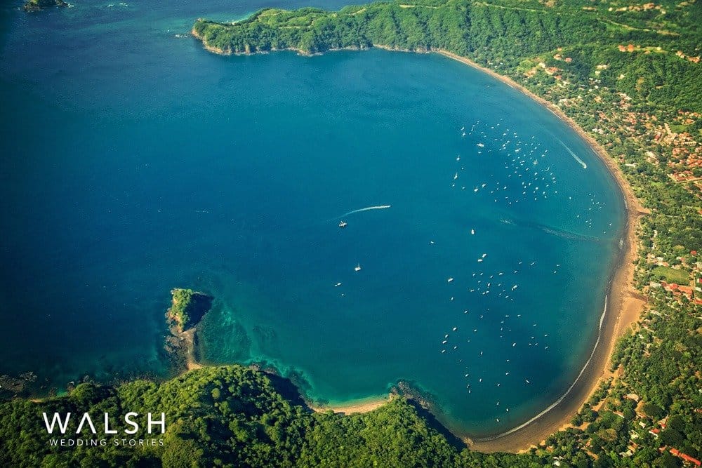 costa rica beach aerial view
