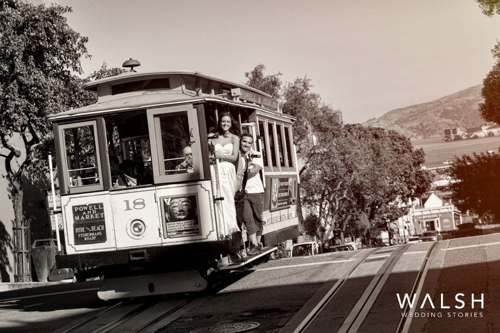 cable car wedding photos san francisco