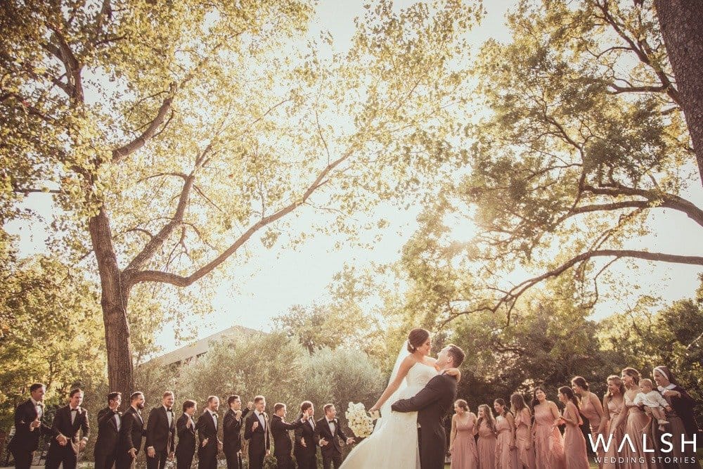 bride and groom bridesmaids and groomsmen