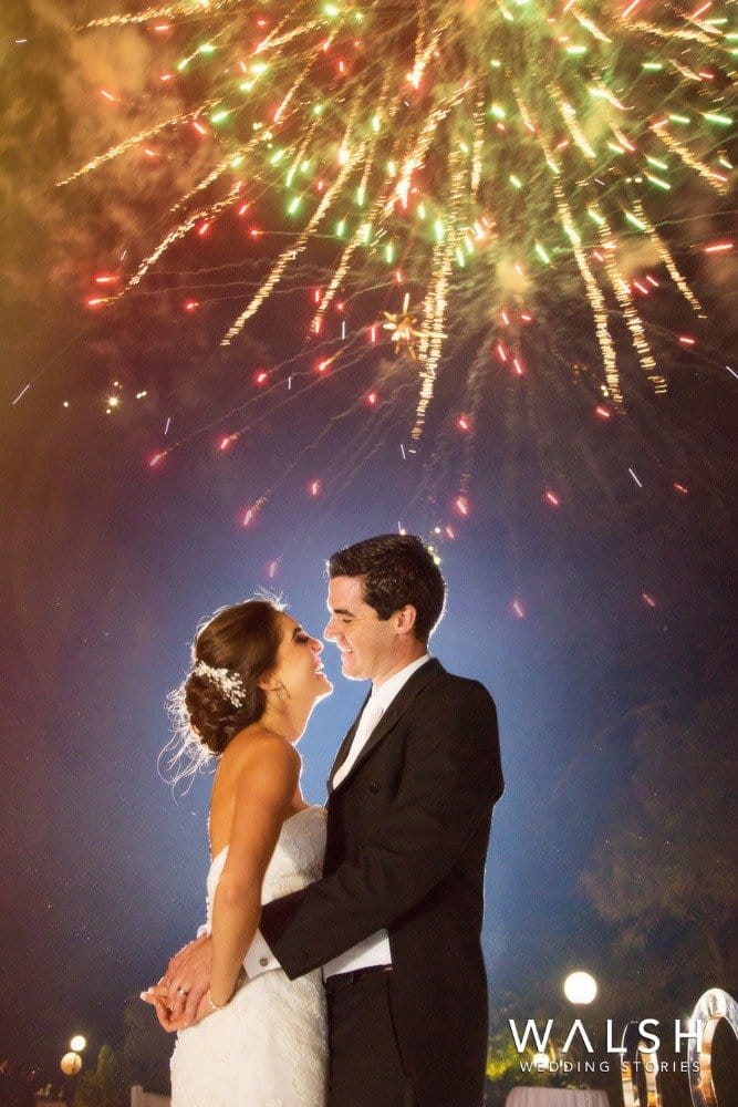 antigua guatemala wedding with fireworks